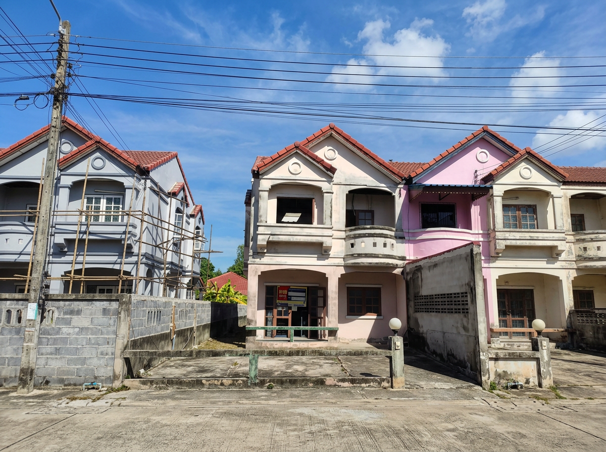 บ้านแฝด โครงการบ้านสวนแสนสุข องครักษ์